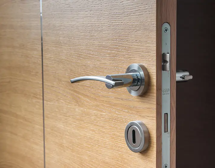 Porte avec poignée et serrure représentant le service d’ouverture professionnelle